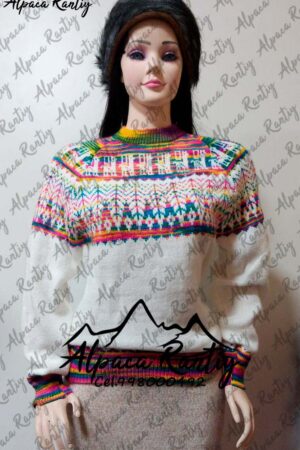 CHOMPA CUELLO REDONDO HOJAS MULTICOLOR